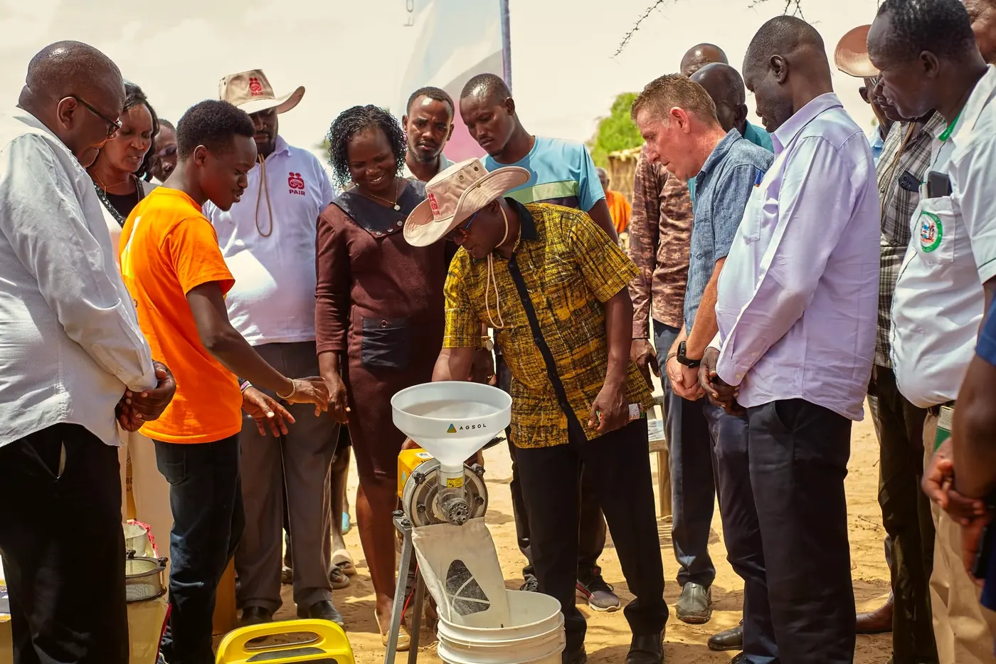 The solar mill at its launch.