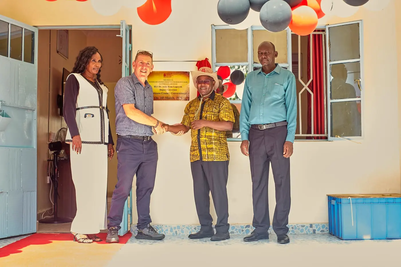 The ribbon cutting at the opening of the Lodwar office.